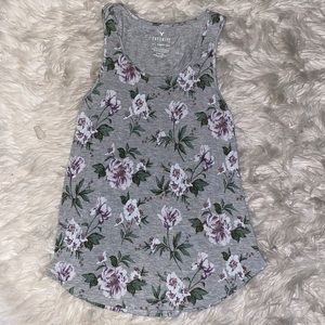 American Eagle flowered gray small tank top